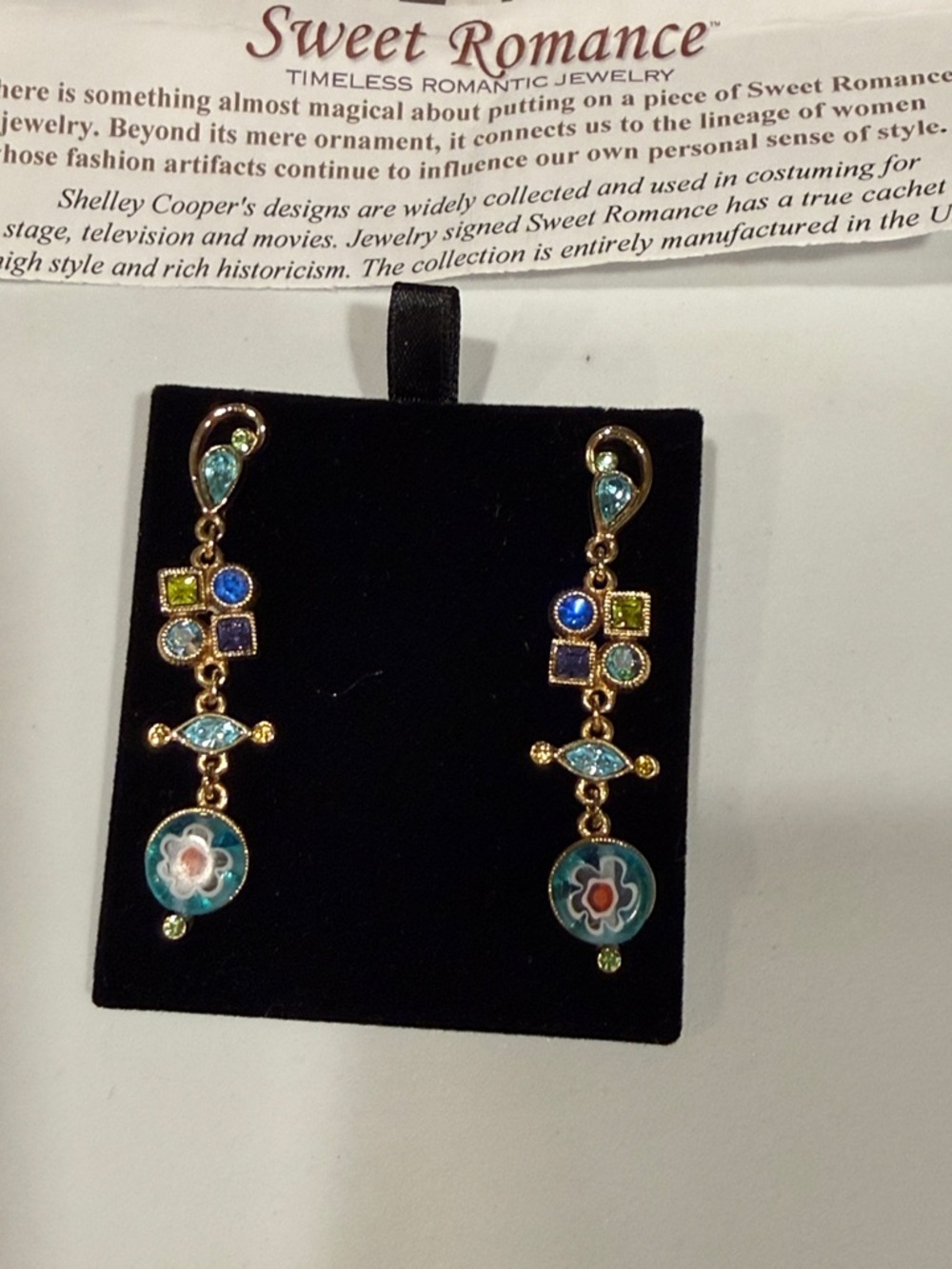 Fashion pierced earrings, colorful stones. NWOT